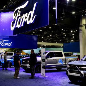 Ford lineup at an auto show